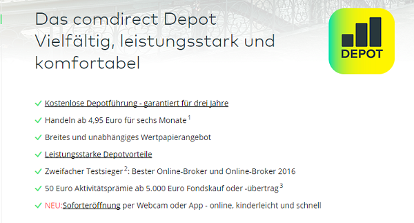 Das Depot von Comdirect