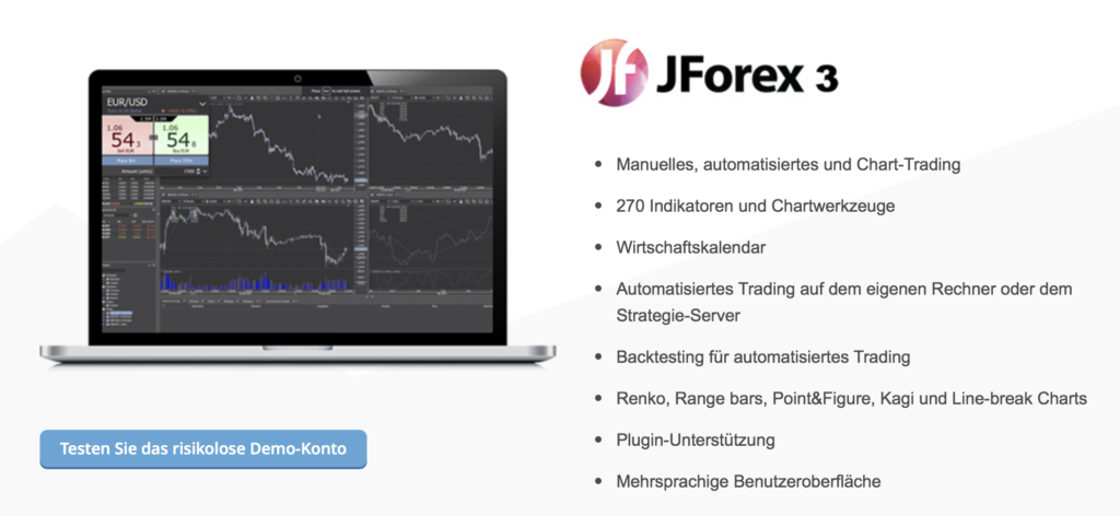 Trader können über JForex sowohl manuell als auch automatisiert handeln