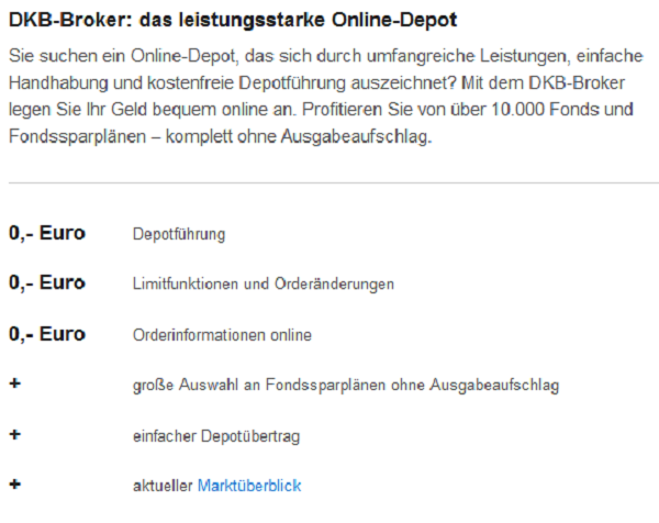 Die DKB bietet auch ein leistungsstarkes Online-Depot an