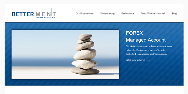 Webseite der Betterment Capital Markets AG