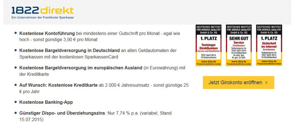 1822direkt Girokonto Erfahrungen & Meinungen: Der Test