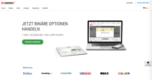 Die Webseite des Brokers BDSwiss