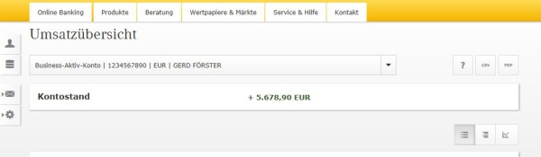 Das Online-Banking im Demokonto