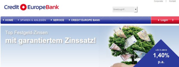 Das Credit Europe Bank Angebot