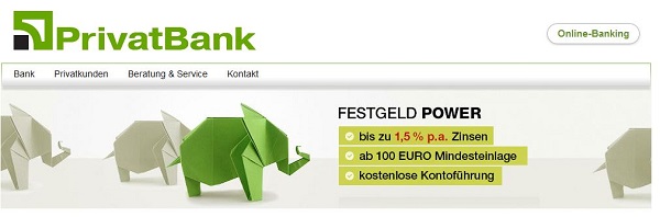 Die Konditionen bei der Privatbank im Überblick