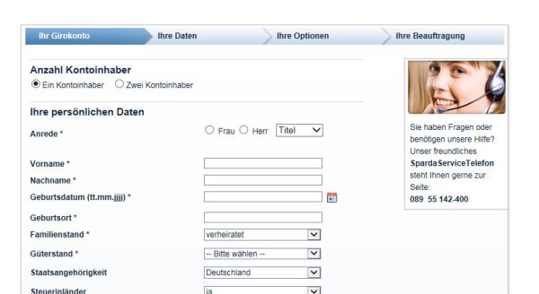 Girokonto-Eröffnung erfolgt hier online