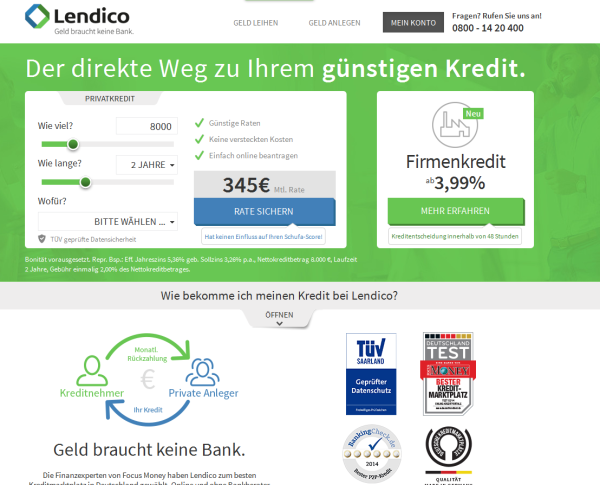 Lendico als Testsieger in unserem Vergleich