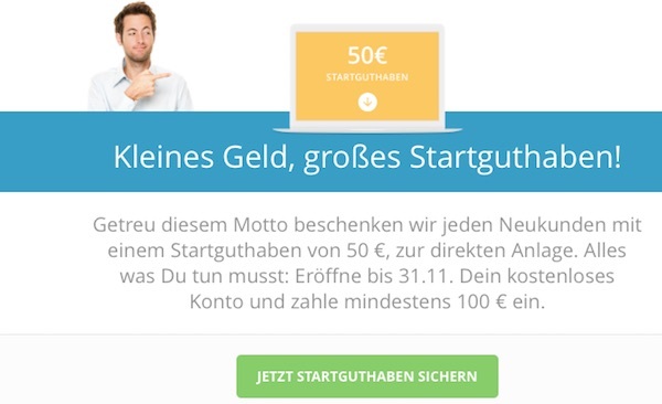 50 Euro Startguthaben für alle Neukunden