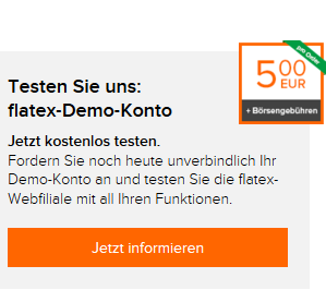 Hier klicken und flatex Demokonto testen