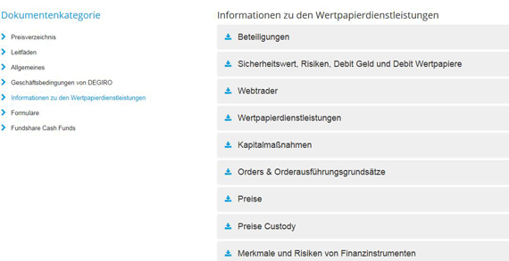 Das DeGiro Dokumentencenter im Überblick