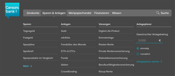 Consorsbank Sparen und Anlegen