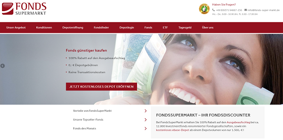 FondsSuperMarkt Webseite