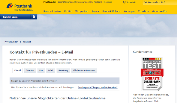 Postbank Kundenservice