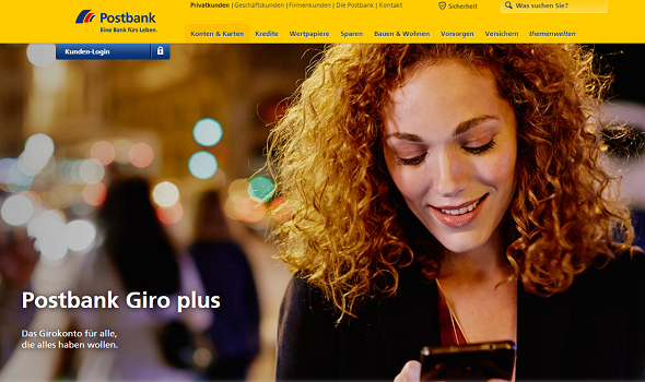 Postbank Webseite