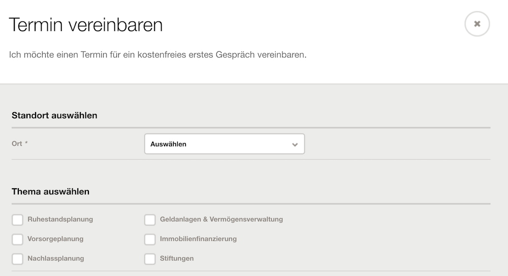 VermögensZentrum Terminvereinbarung