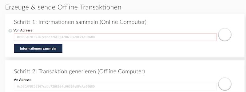 Transaktionen offline tätigen