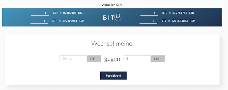 Ether in Bitcoins tauschen