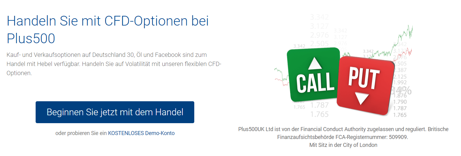 Trader können klassische Optionen z. B. bei Plus500 handeln