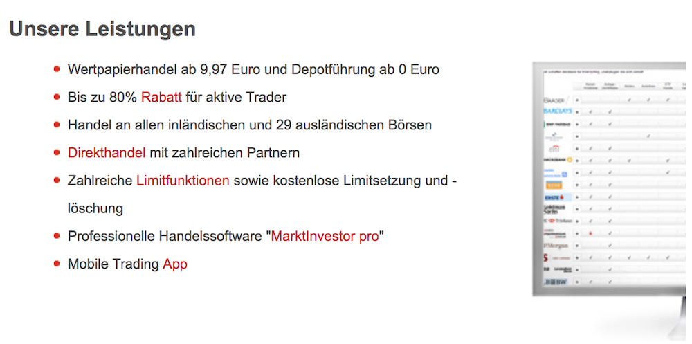 s Broker Depot Leistungen