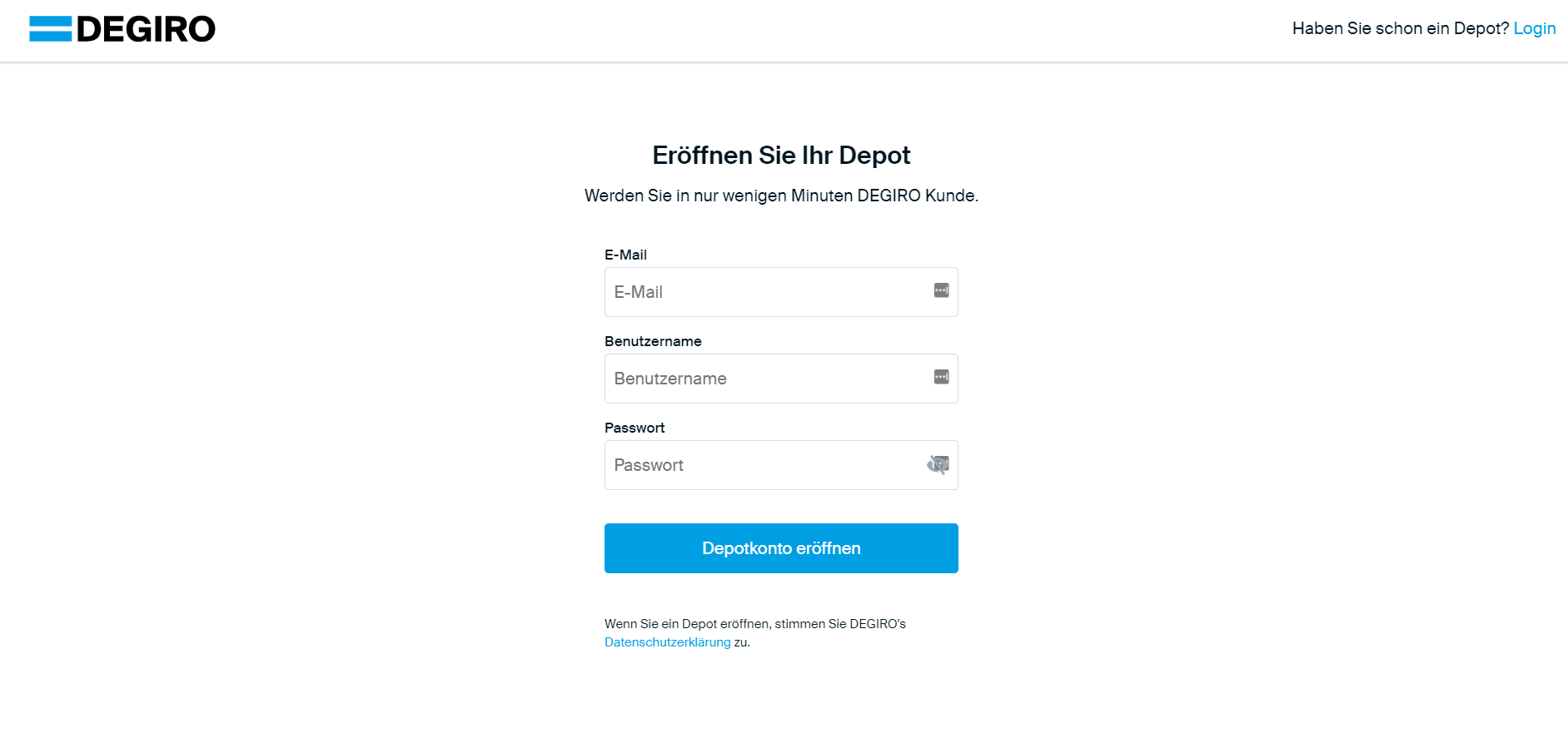 Binnen 10 Minuten ist das Konto bei DEGIRO eröffnet und steht bereit