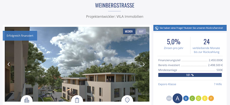 Exporo Projektbeschreibung Weinbergstrasse