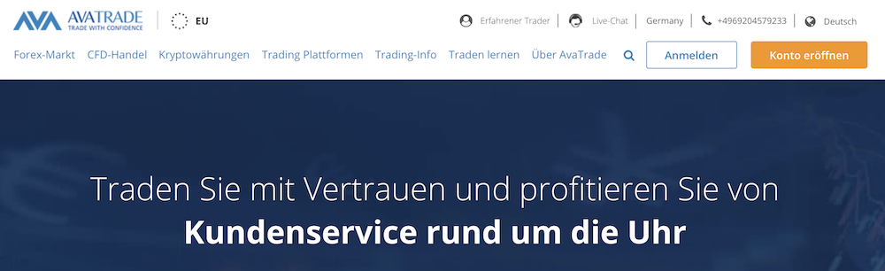 AvaTrade Webseite