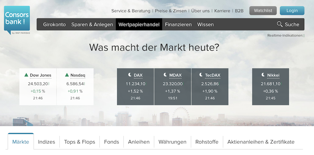 Das vielfältige Handelsangebot der Consorsbank