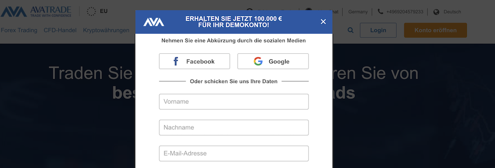AvaTrade Demokonto