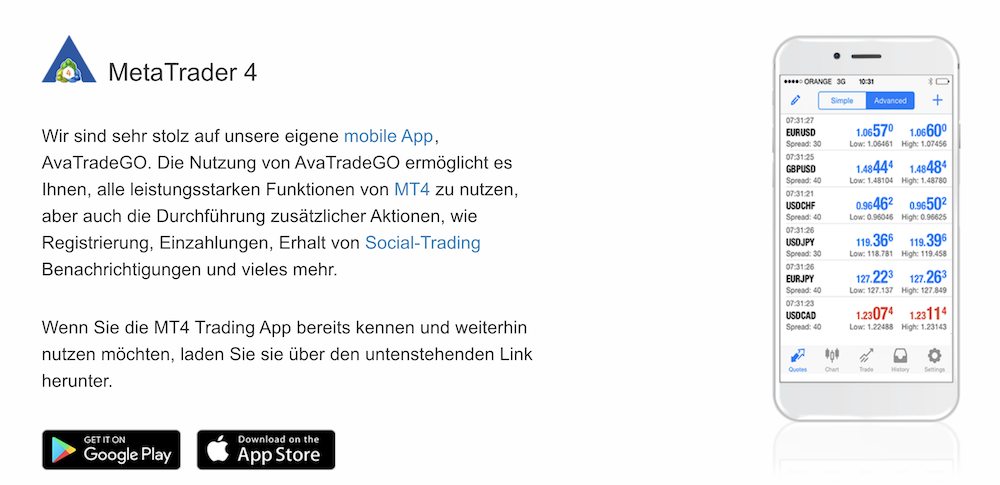 AvaTrade MetaTrader 4