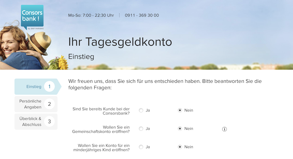 Consorsbank Tagesgeldkonto Eröffnung