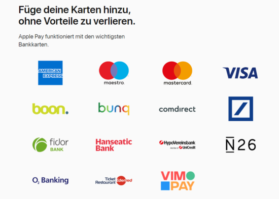 Apple Pay mit der Visa-Card